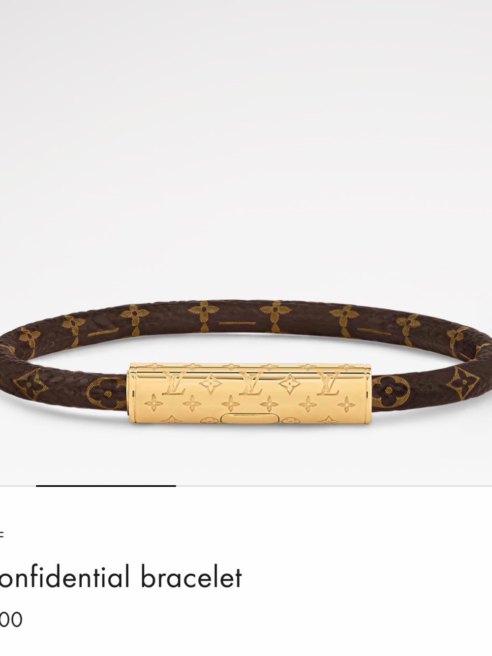 Louis Vuitton Confidential Bracelet with Gold details. 💥Authentic💥 - Picture 9 of 12